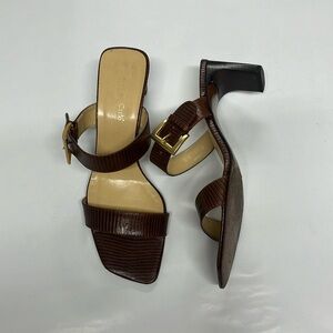 Max de Carlo Brown Snakeskin Sandals